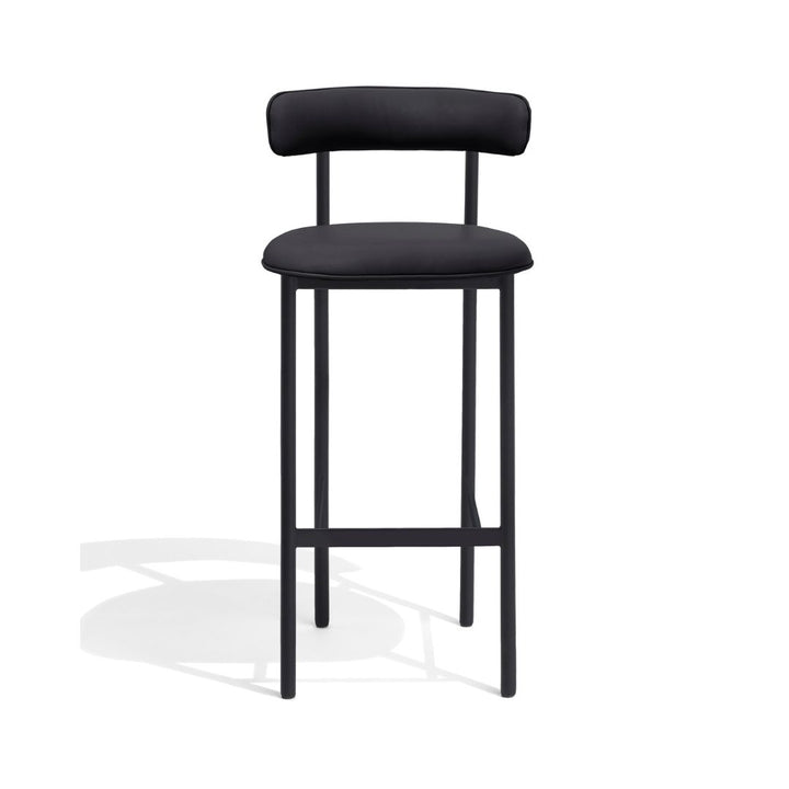 Møbel Copenhagen FONT Barhocker 75cm - Schwarzes Leder/Schwarzes Gestell