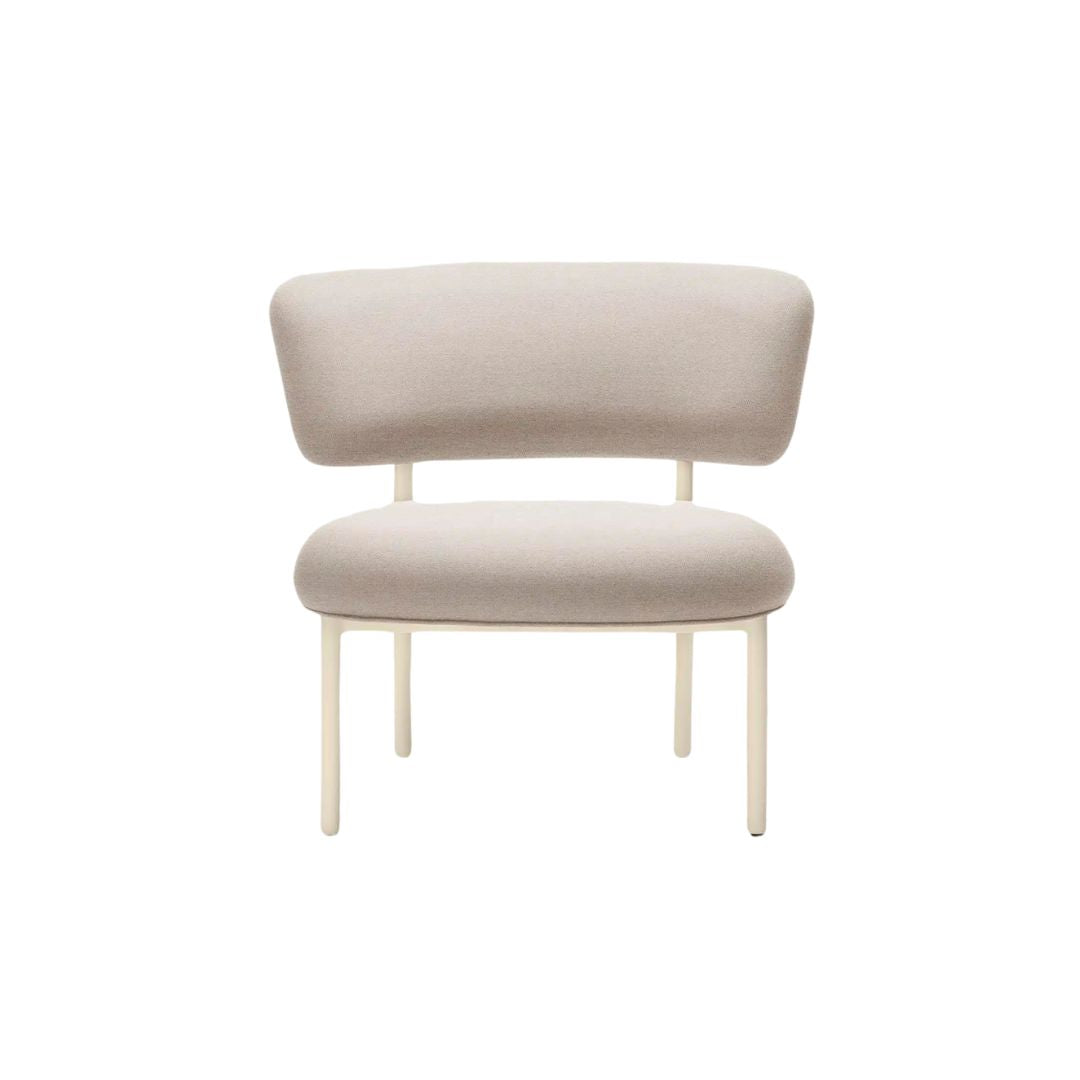 Møbel Copenhagen FONT Outdoor Sessel - Creme/Weißes Gestell