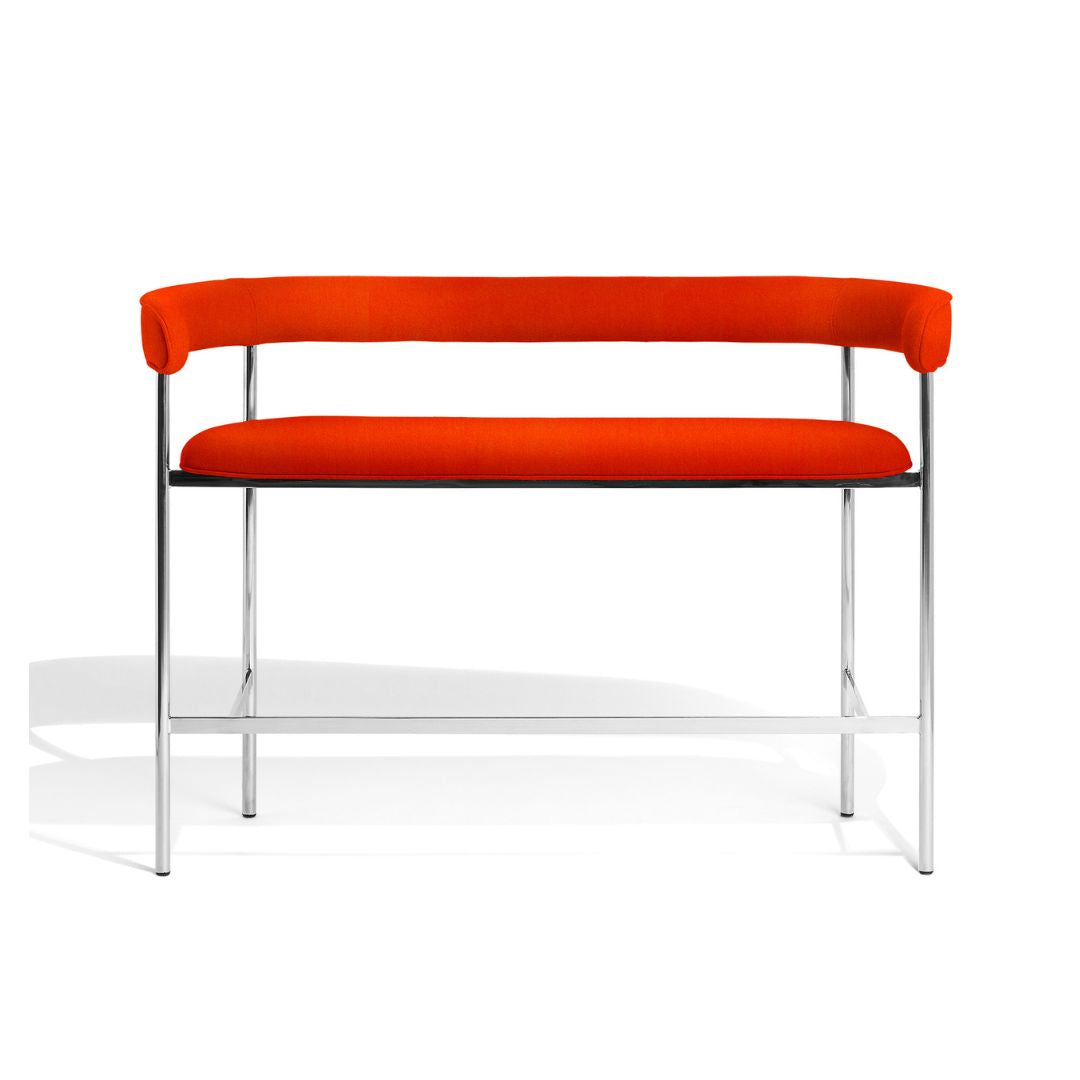 Møbel Copenhagen FONT Bar Sofa 75cm - Sanft 553 Kvadrat/Polierter Stahlrahmen