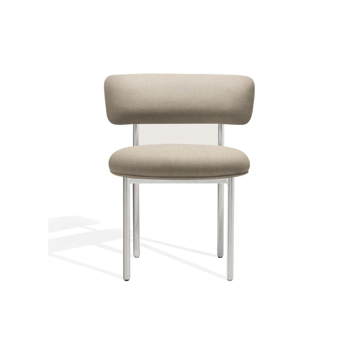 Møbel Copenhagen FONT Spisebordsstol - Lys grå/Poleret stål stel