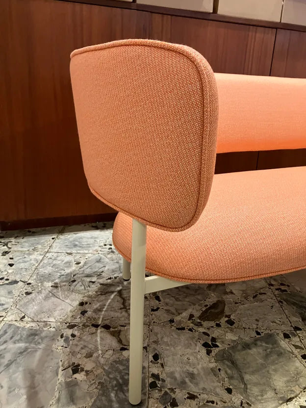 Møbel Copenhagen FONT Outdoor Lounge Sofa - Pfirsich/Weißes Gestell