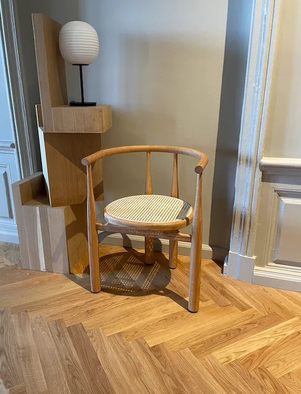 New Works Bukowski Chair Esszimmerstuhl, Eiche / Französisches Geflecht