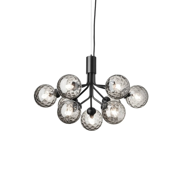 Nuura Apiales 9 Kronleuchter, Satin schwarz / Optic smoked