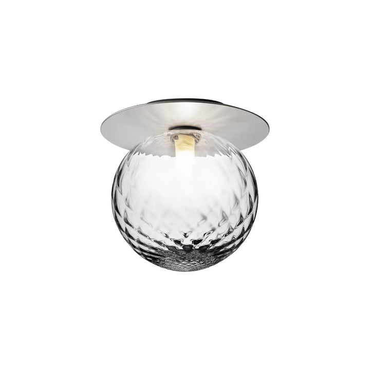 Nuura Liila 1 Large Wand-/Deckenleuchte, Hell silber / Optisch klar