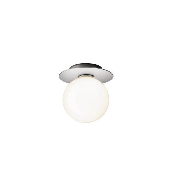 Nuura Liila 1 Medium Wand-/Deckenleuchte, Hell silber / Opal