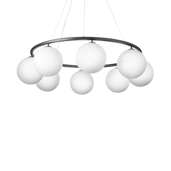 Nuura Miira 8 Circular Kronleuchter, Rock Grey / Opal