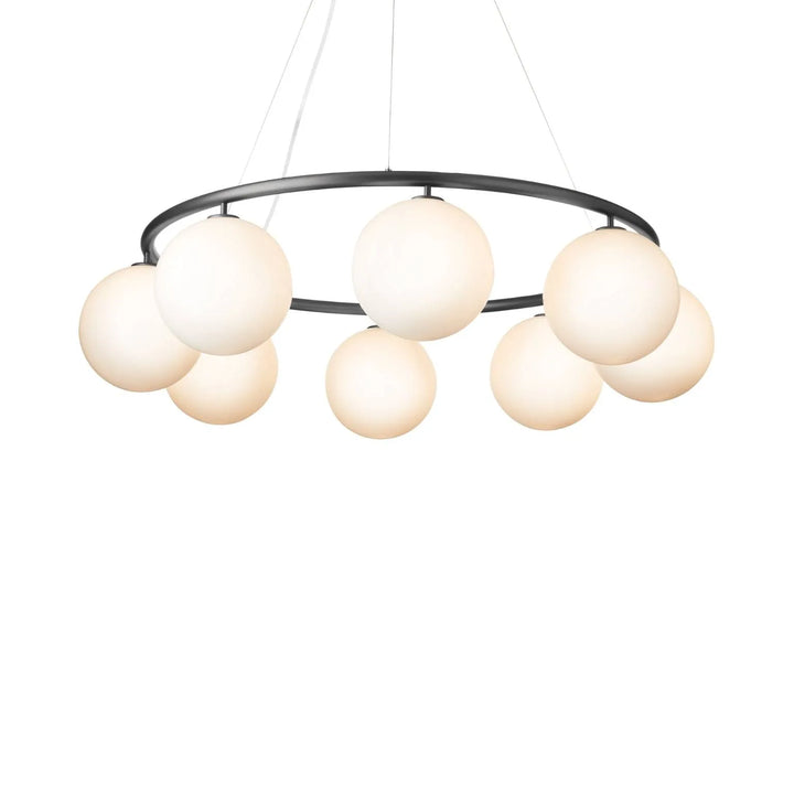 Nuura Miira 8 Circular Kronleuchter, Rock Grey / Opal