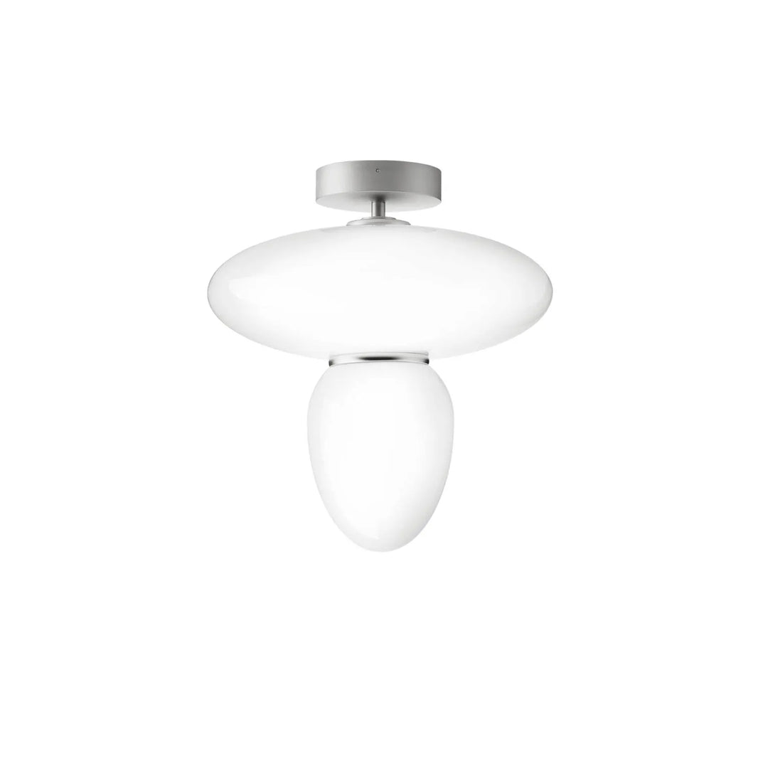 Nuura Rizzatto 42 Deckenleuchte, Satin Silver / Opal