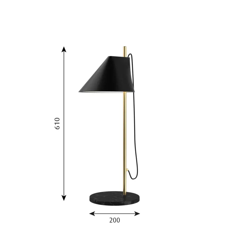 Louis Poulsen Yuh Bordlampe, Sort/Messing