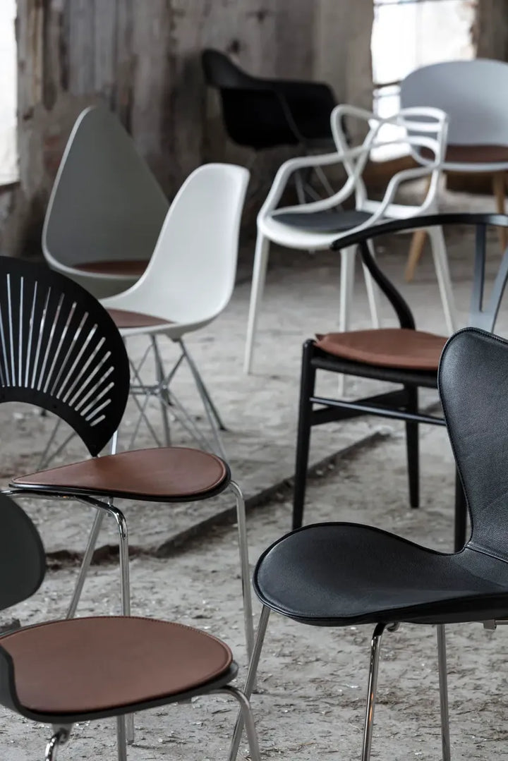 Bent Hansen Sitzkissen für Eames DAR Stuhl von Varier - Braun Leder
