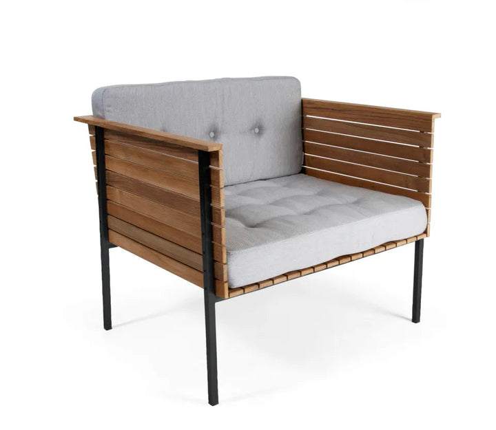 Skargaarden Häringe Loungestol Teak, Steel Frame, Grey chiné Hynde