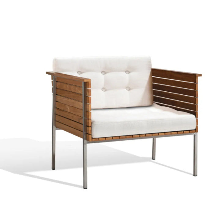 Skargaarden Häringe Loungestol Teak, Steel Frame, Hvid Hynde