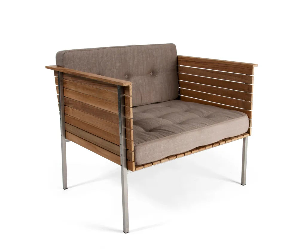 Skargaarden Häringe Loungestol Teak, Steel Frame, Nature Grey Hynde