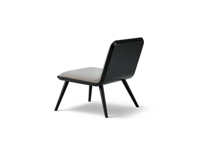 Fredericia Spine Lounge Chair Wood Base 1714 - Sort Ask / Anthracite Nubuck Læder