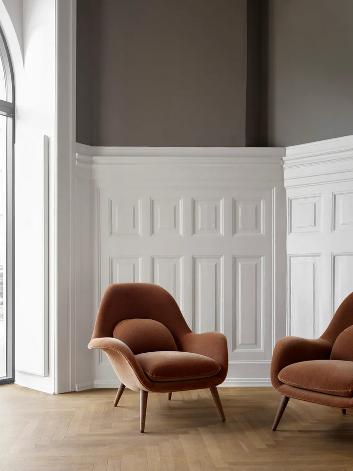 Fredericia Swoon Lounge 1770 – Hellbrauner Velours (Harald 343) / Schwarze Eiche