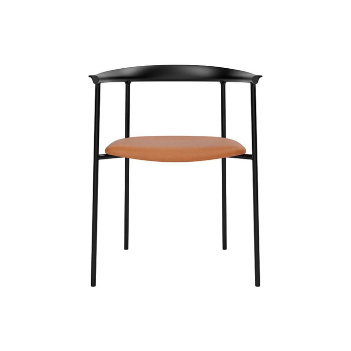 TAKT Arc Chair Stol - Sortlakeret bøg / Cognac læder