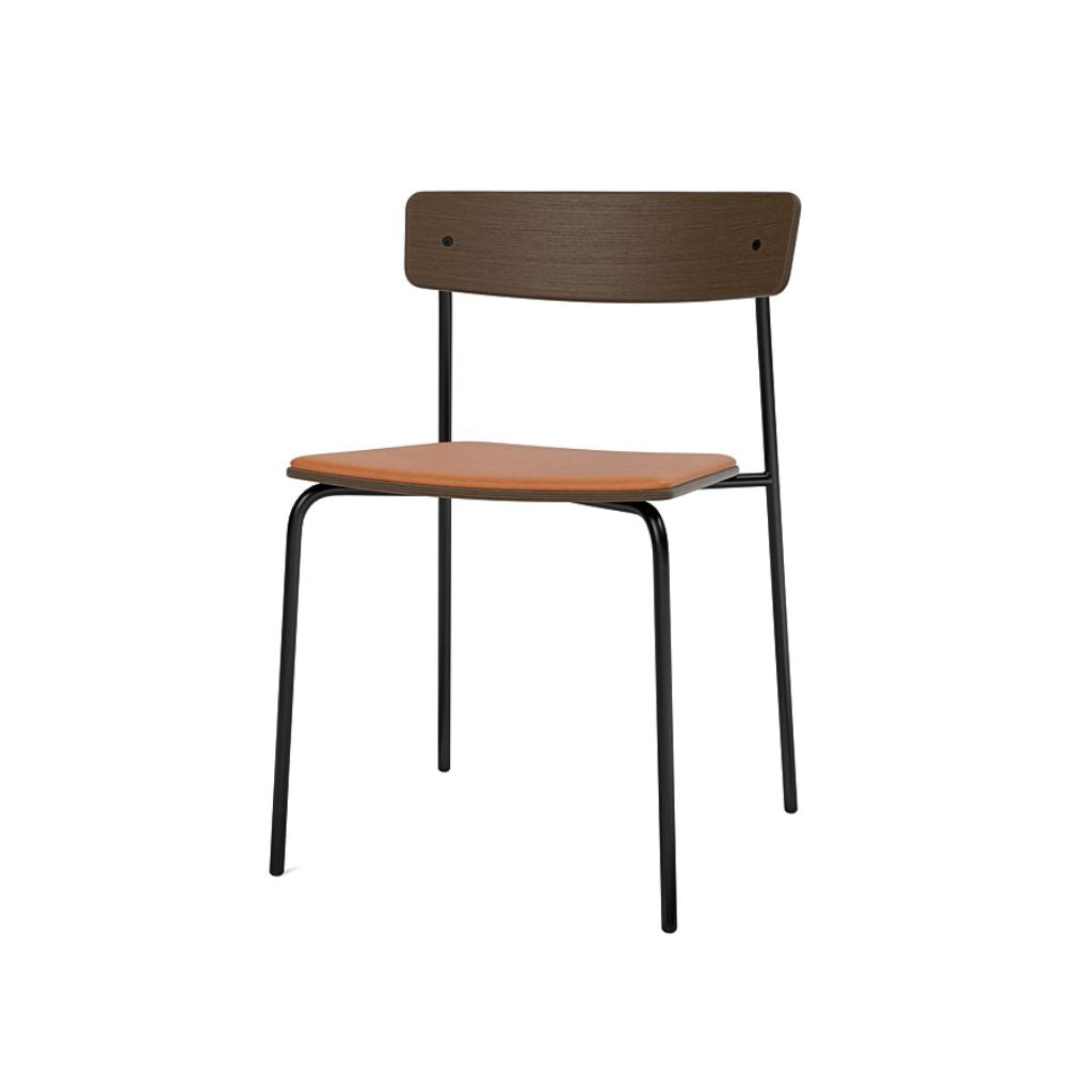 TAKT Cross Chair Tube Stol, Røget eg / Cognac læder