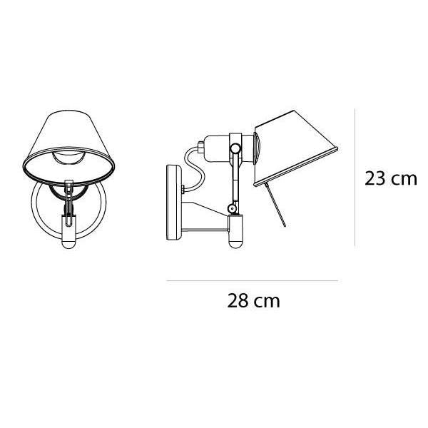 Artemide Tolomeo Faretto Wandleuchte LED, mit dimmbarem Schalter