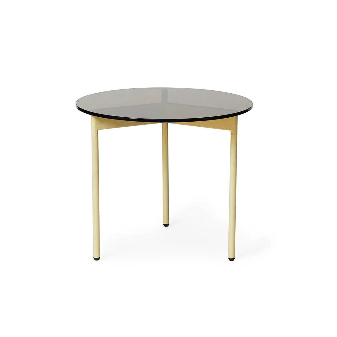Warm Nordic From Above Sofabord Ø52 - Smoked brown glass / Butter Yellow