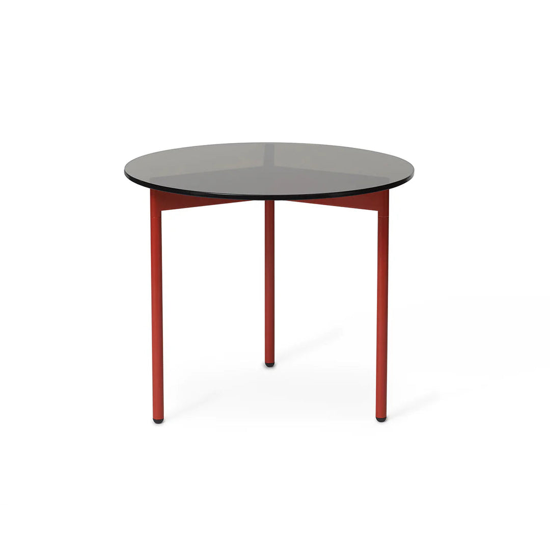 Warm Nordic From Above Sofabord Ø52 - Smoked brown glass / Rusty Red