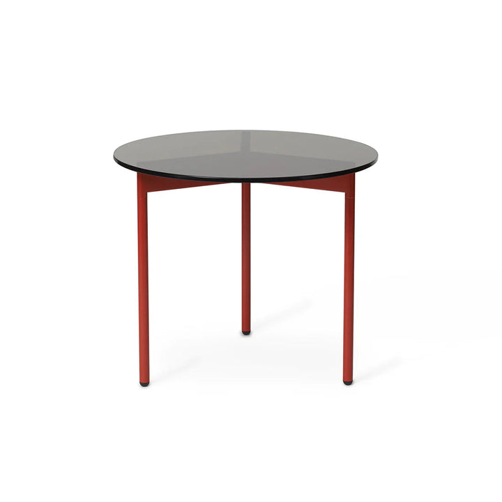 Warm Nordic From Above Sofabord Ø52 - Smoked brown glass / Rusty Red