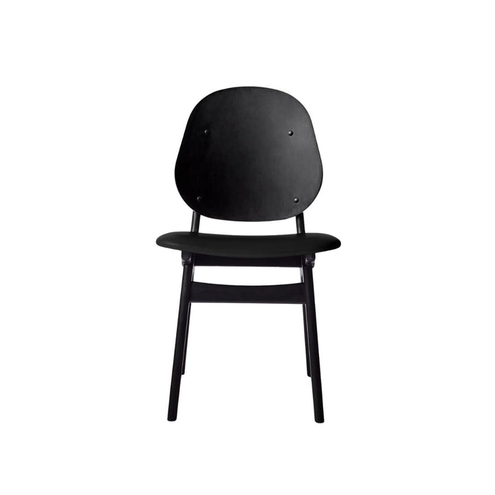 Warm Nordic, Noble Dining Chair, Schwarz lackierte Buche/Schwarzes Leder