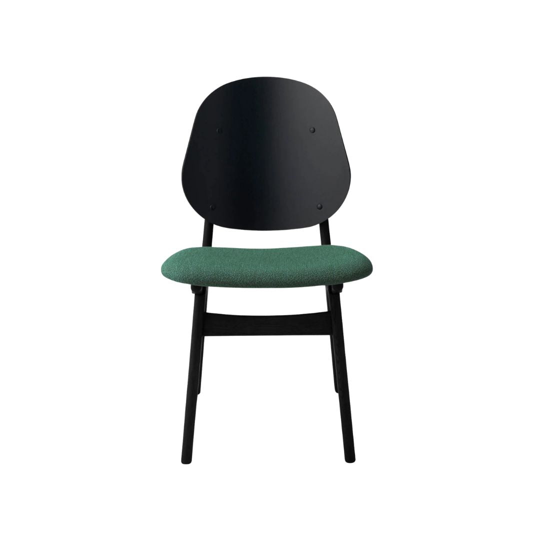 Warm Nordic, Noble Dining Chair, Sortlakeret bøg/Hunter Green