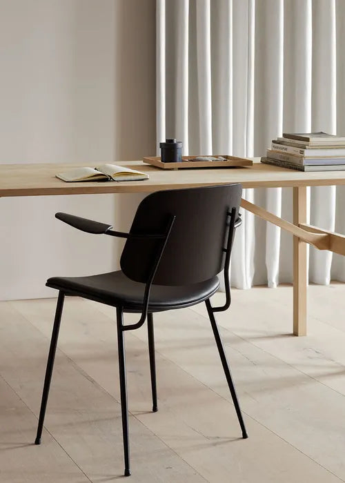 Fredericia Søborg Stuhl mit Armlehnen 3070 von Børge Mogensen – Schwarz lackierte Eiche