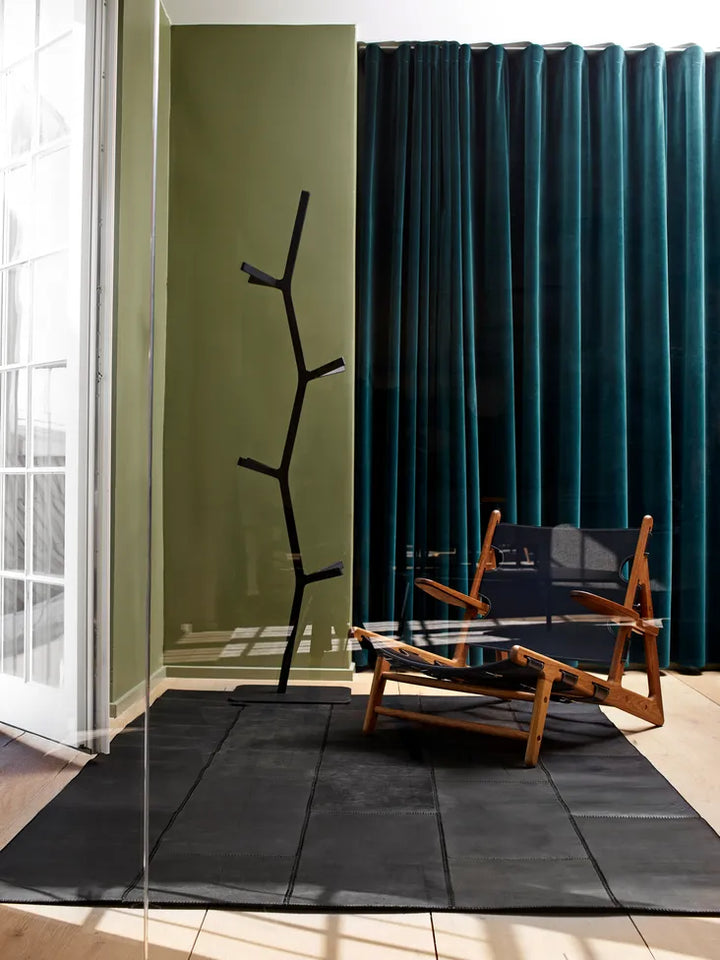 Massimo Leather Teppich Schwarz 80x240