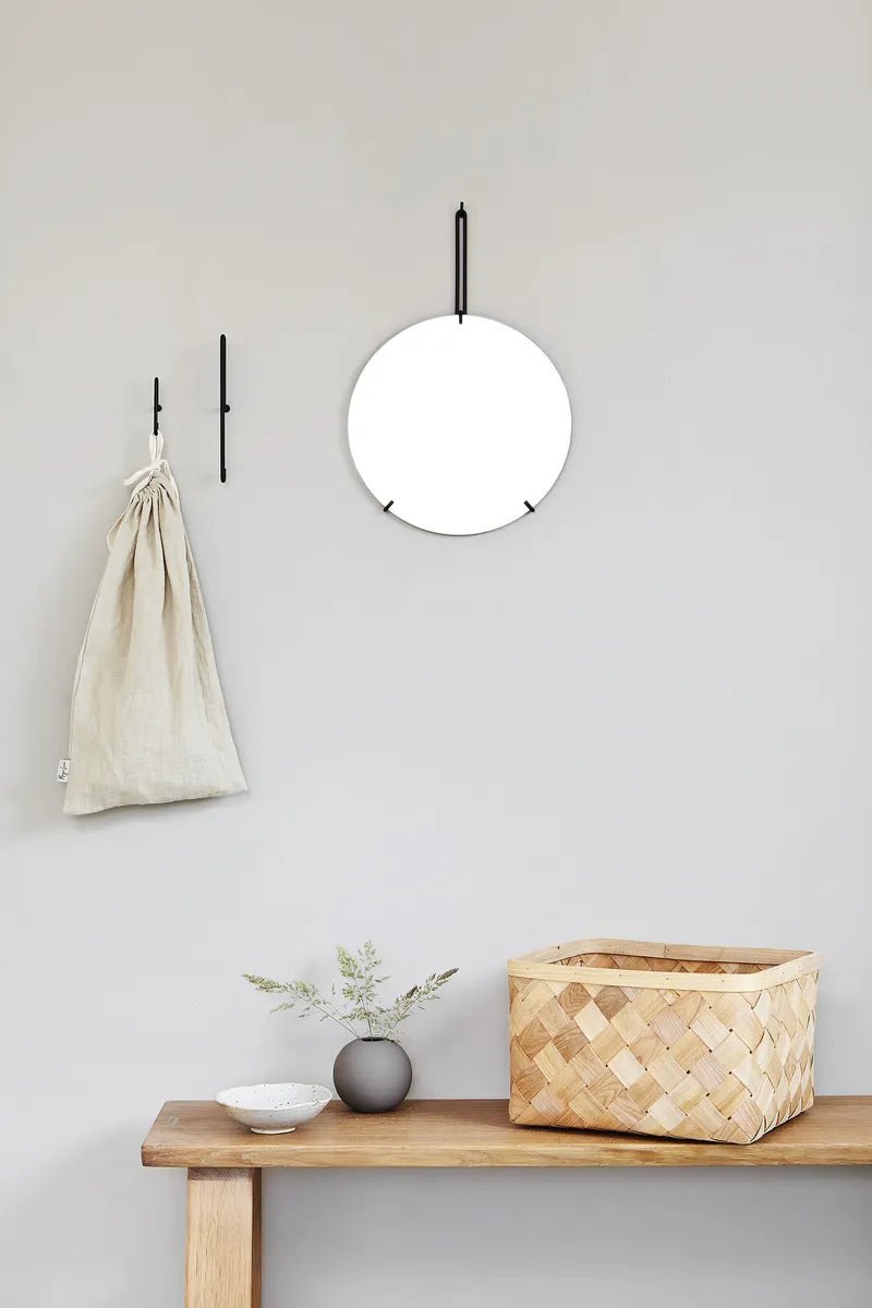 MOEBE Wall Mirror Spejl Ø30 Sort - KEEPR