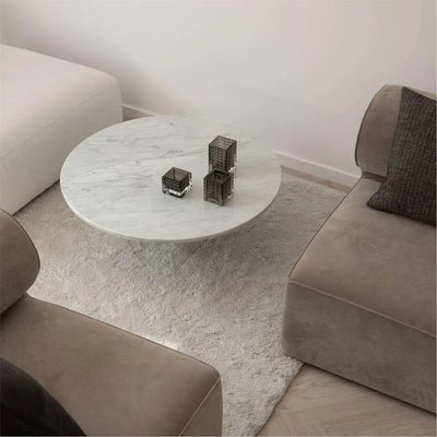 LOUISE ROE Roundabout Coffee Table Ø90/H55, White Carrara/Black