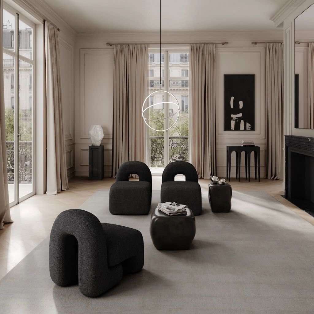 101 Copenhagen Daiku Lounge Chair, Hvid Bouclé