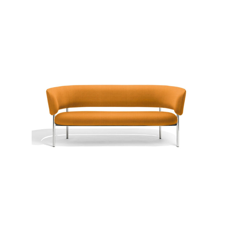 Møbel Copenhagen FONT Lounge Sofa - Orange velour/Poleret stål stel