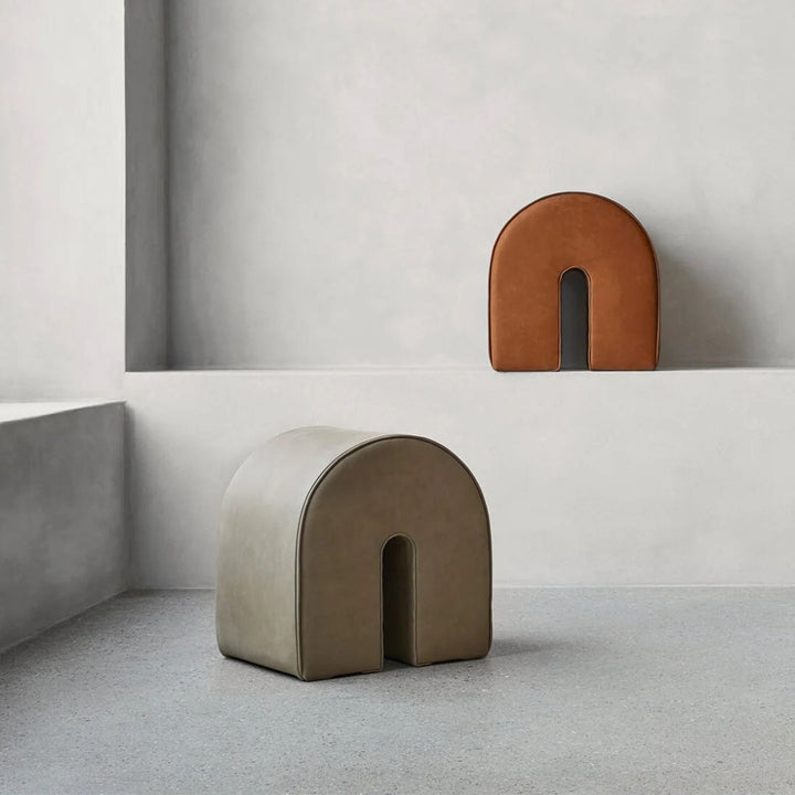 Kristina Dam Studio Curved Pouf, Light Brown