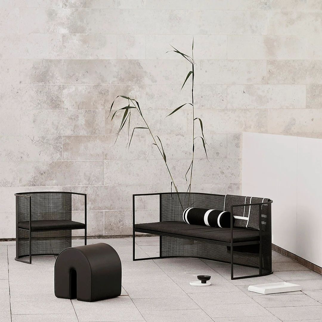 Kristina Dam Studio Curved Pouf, Black