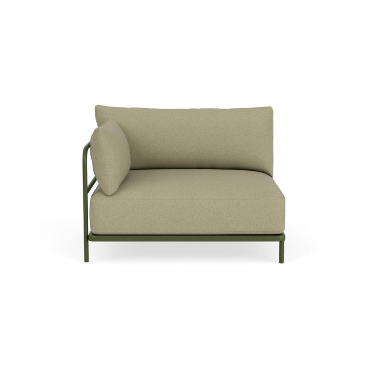 Vincent Outdoor Sofamodul m. Armlæn (Venstre) - Clary Sage Green, Olive Green Steel