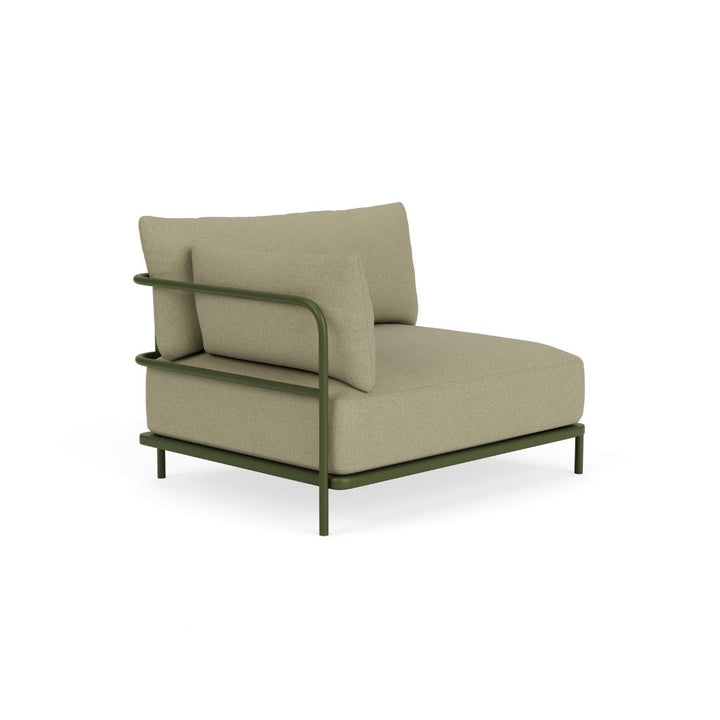 Vincent Outdoor Sofamodul m. Armlæn (Venstre) - Clary Sage Green, Olive Green Steel