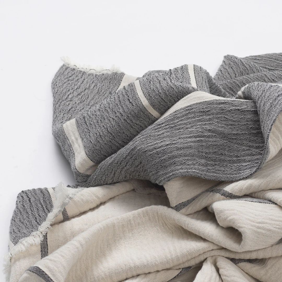 Kristina Dam Studio Architecture Throw, Off White/ Black Melange