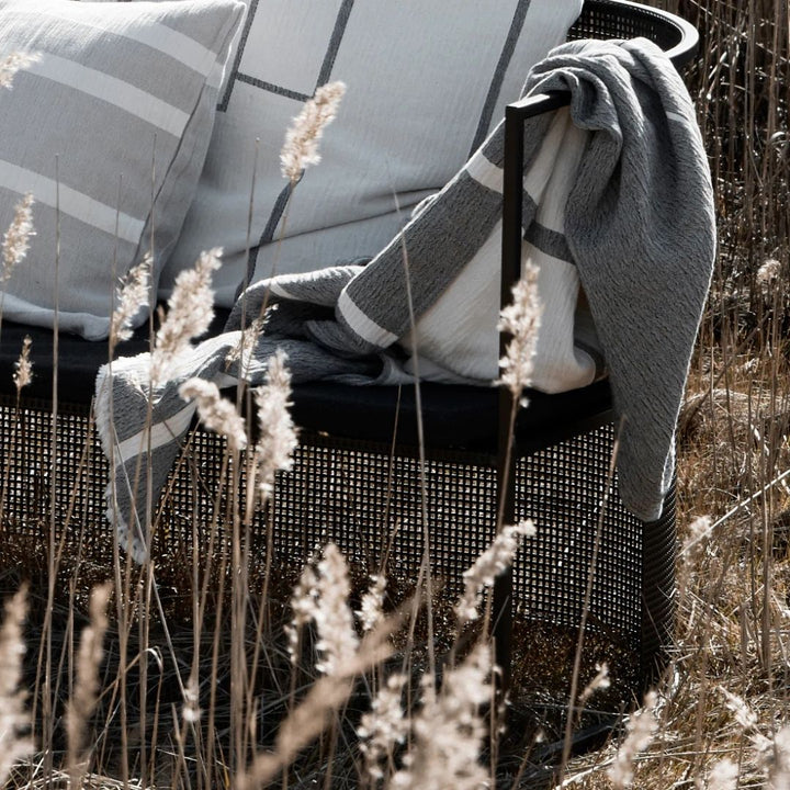 Kristina Dam Studio Architecture Throw, Off White/ Black Melange