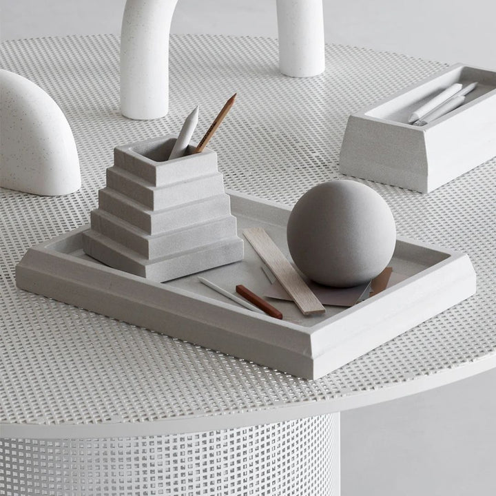 Kristina Dam Studio Sandstone Desk Organizer M, Light Grey