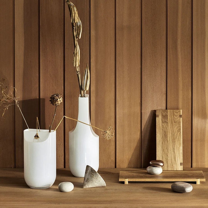 Kristina Dam Studio Serif Vase H28, Opal White