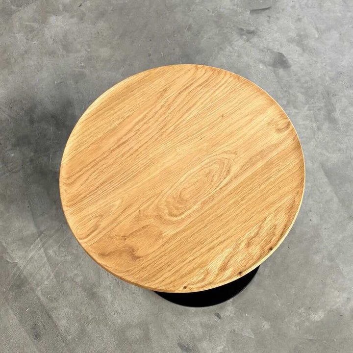 Fredericia Furniture Pal Sidebord Ø44 - Eg Klar Olie / Sortlakeret stål