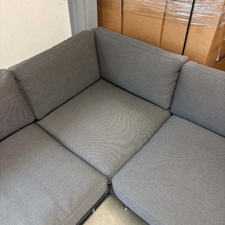 Fredericia Furniture Calmo Hjørne Sofa Conf. D - Steelcut Trio 176 / Mat Krom Ben