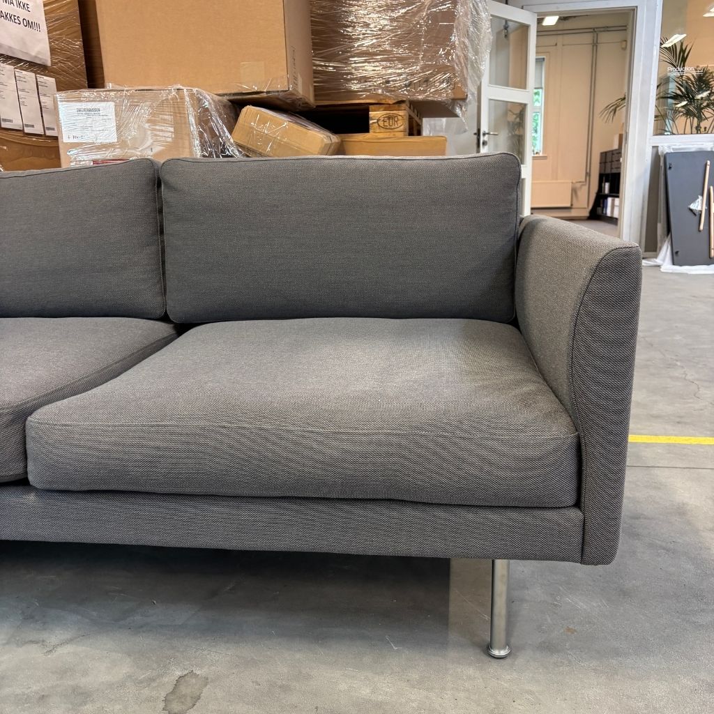 Fredericia Furniture Calmo Hjørne Sofa Conf. D - Steelcut Trio 176 / Mat Krom Ben