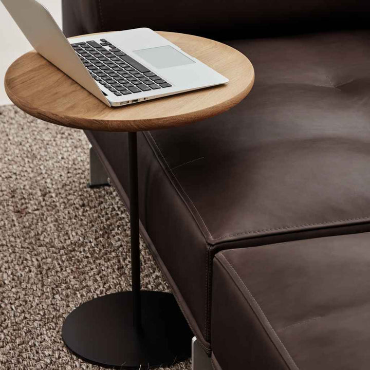 Fredericia Furniture Pal Sidebord Ø44 - Eg Klar Olie / Sortlakeret stål