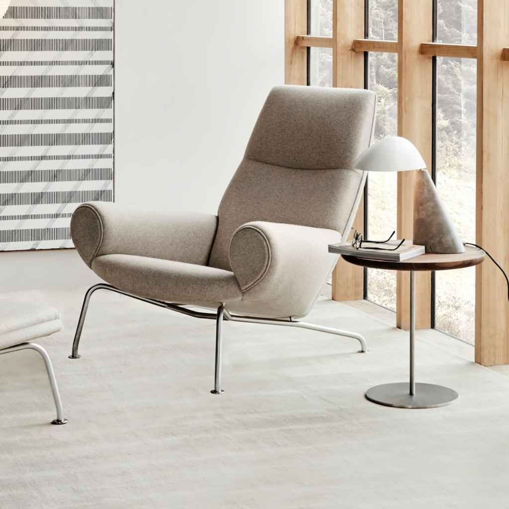 Fredericia Furniture Pal Sidebord Ø44 - Eg Klar Olie / Sortlakeret stål