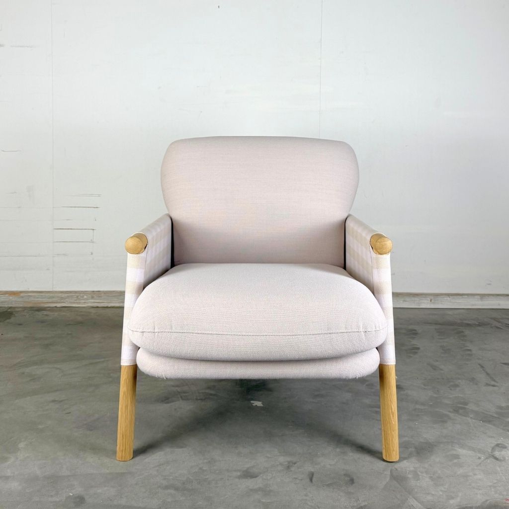 Fredericia Furniture Savannah Chair Petit Lænestol - Steelcut Beat 0215 Ryg / Steelcut Trio 226 Puder / Eg Lys Olie