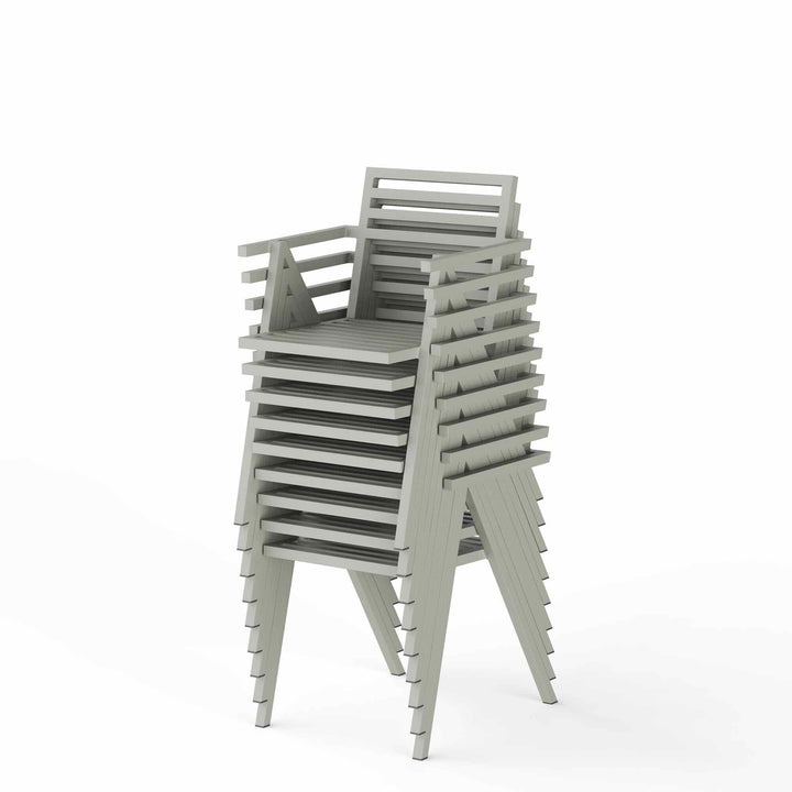 NINE 19 Outdoors Stol m. armlæn 2-pak, Grå