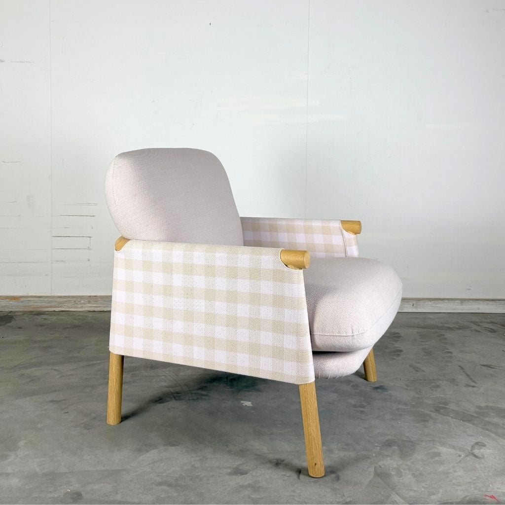 Fredericia Furniture Savannah Chair Petit Lænestol - Steelcut Beat 0215 Ryg / Steelcut Trio 226 Puder / Eg Lys Olie