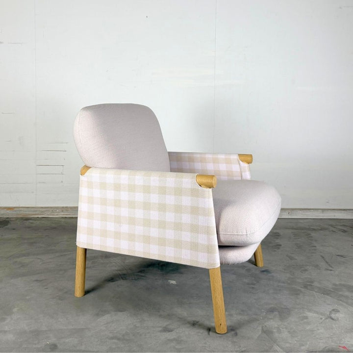 Fredericia Furniture Savannah Chair Petit Lænestol - Steelcut Beat 0215 Ryg / Steelcut Trio 226 Puder / Eg Lys Olie